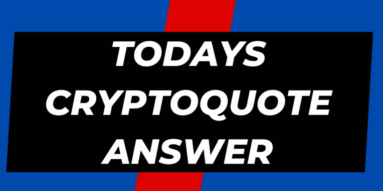Cryptoquote Answers Today